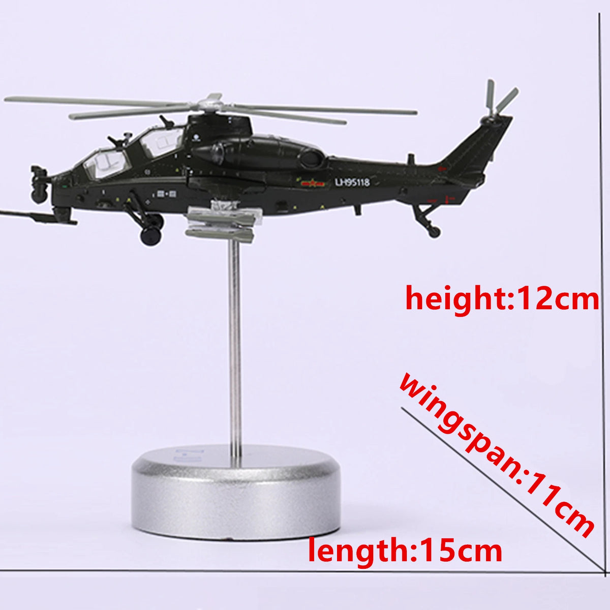 1/100 Chinese Armed WZ-10 Helicopter Model Military Plane Collection Souvenir D