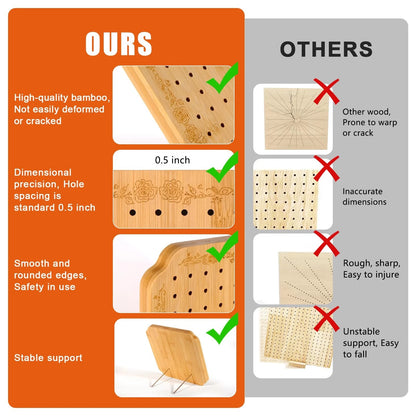 CraftyManor 7.6 in Blocking Boards for Crochet Projects with Rose Wood 7.6‘’