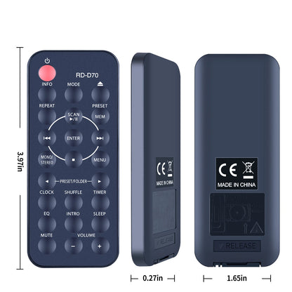 Replacement Remote Control For JVC RD-D70 All-In-One Hi-Fi
