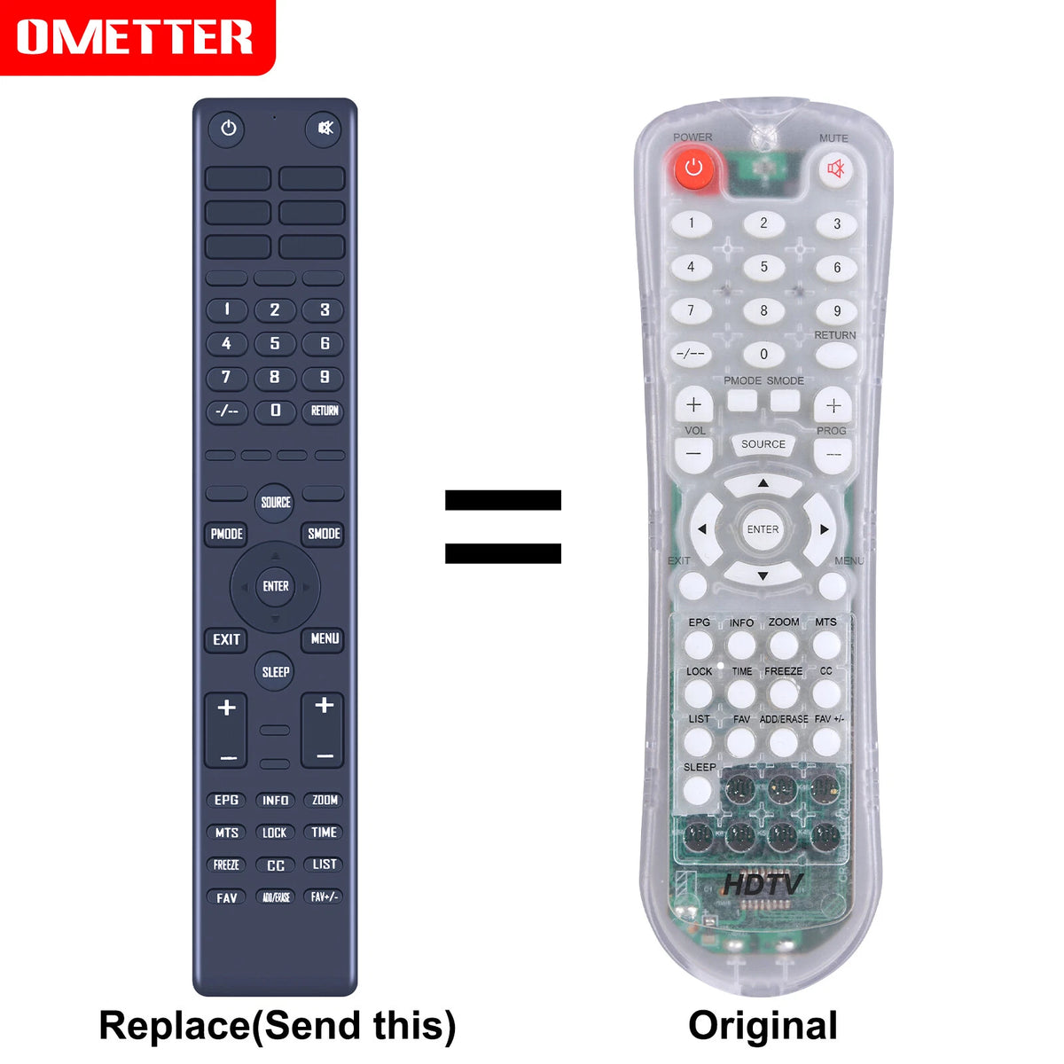 Replacement Remote Control For AMP'D ELECTRIC TV SLTV-1320AP SLTV-1519AP-3M