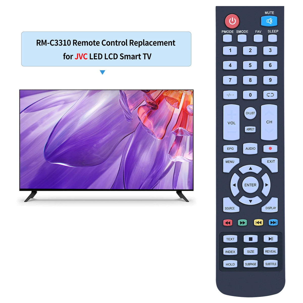 RM-C3310 Remote Control For JVC TV LT-19HA82U LT-28HA82U LT-28FD100 LT-32C360