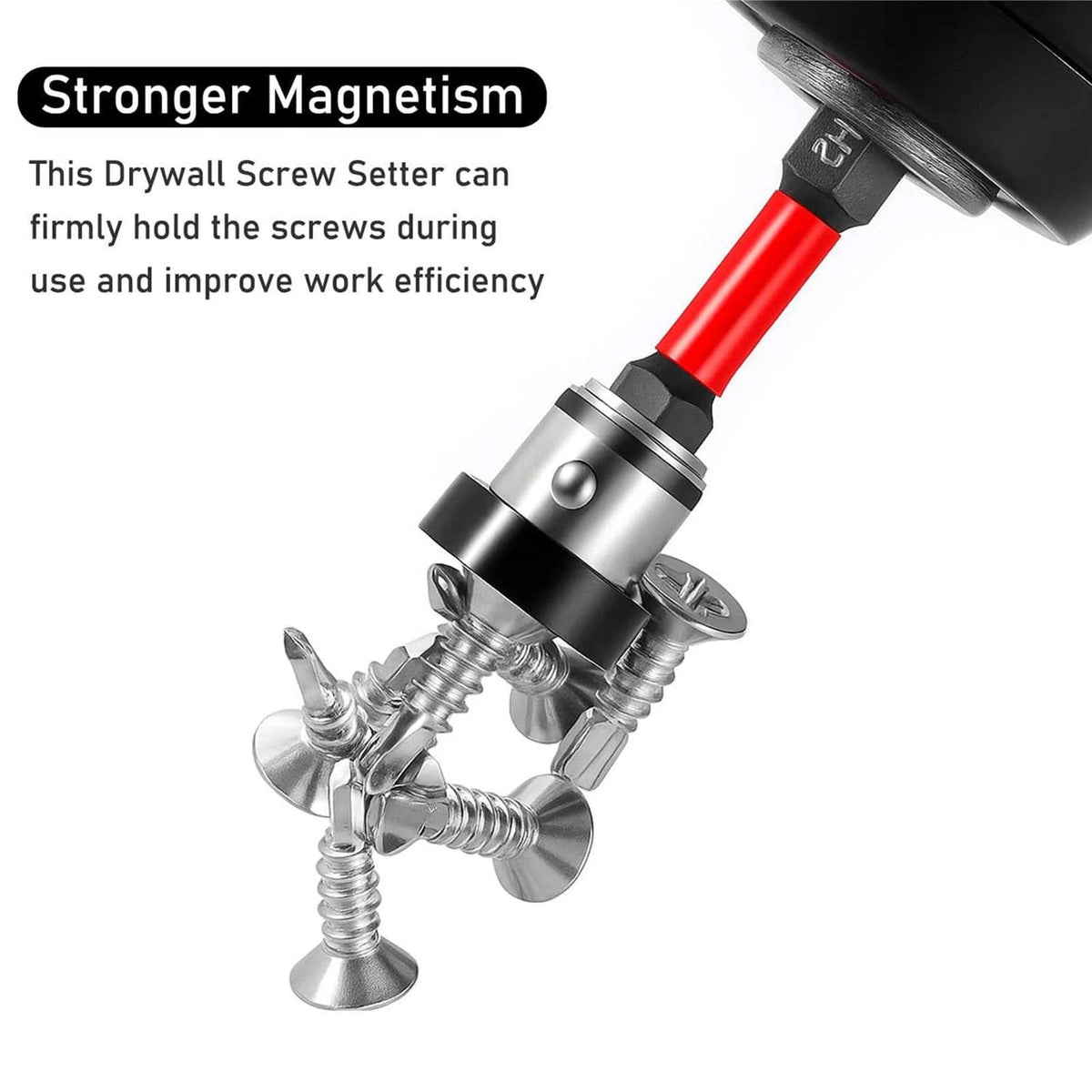 Magnetic Depth Stop Drywall Screw Bits 5PCS PH2 50mm 1/4" Hex Shank Setter