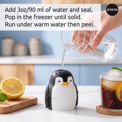 OTOTO Ice Ball Mold - Penguin Shaped Single Round One Size, Black