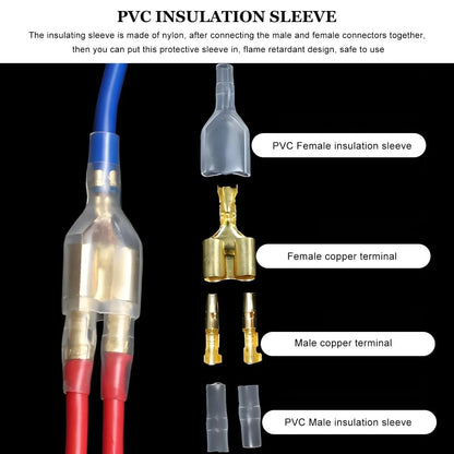 YTFRL 320PCS Double Bullet Wire Connectors, 3.9mm 3.5mm Golden+Transparent