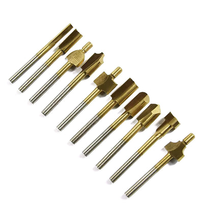 3MM Titanium Mini Hss Router Bits Trimmer Shank For Dremel Rotary Tool 10Pcs