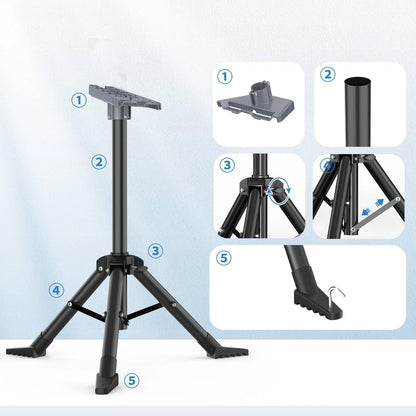 Starlink Gen 3/ Mini Tripod Stand with Pipe Adapter, Outdoor Black