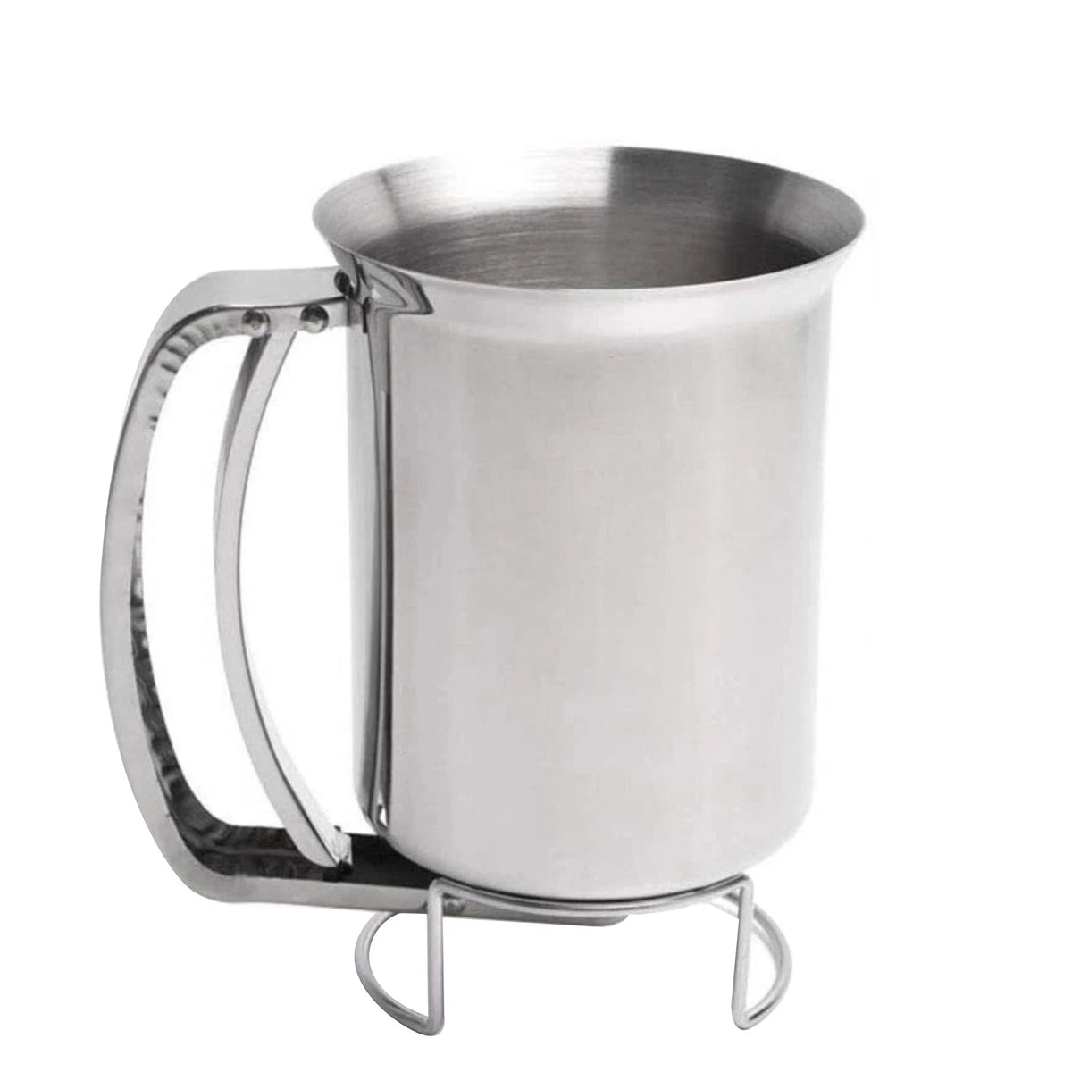 Stainless Steel Batter Dispenser with Quick-Close Valve No Spills for Pancakes