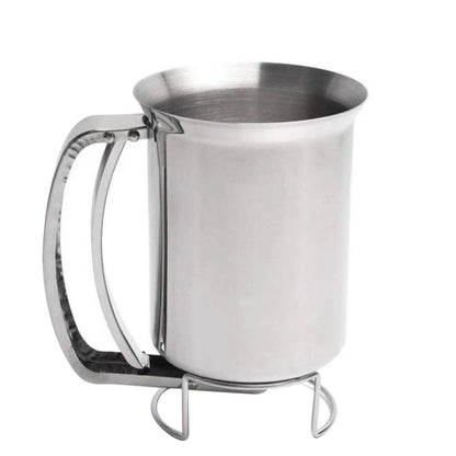 Stainless Steel Batter Dispenser with Quick-Close Valve No Spills for Pancakes