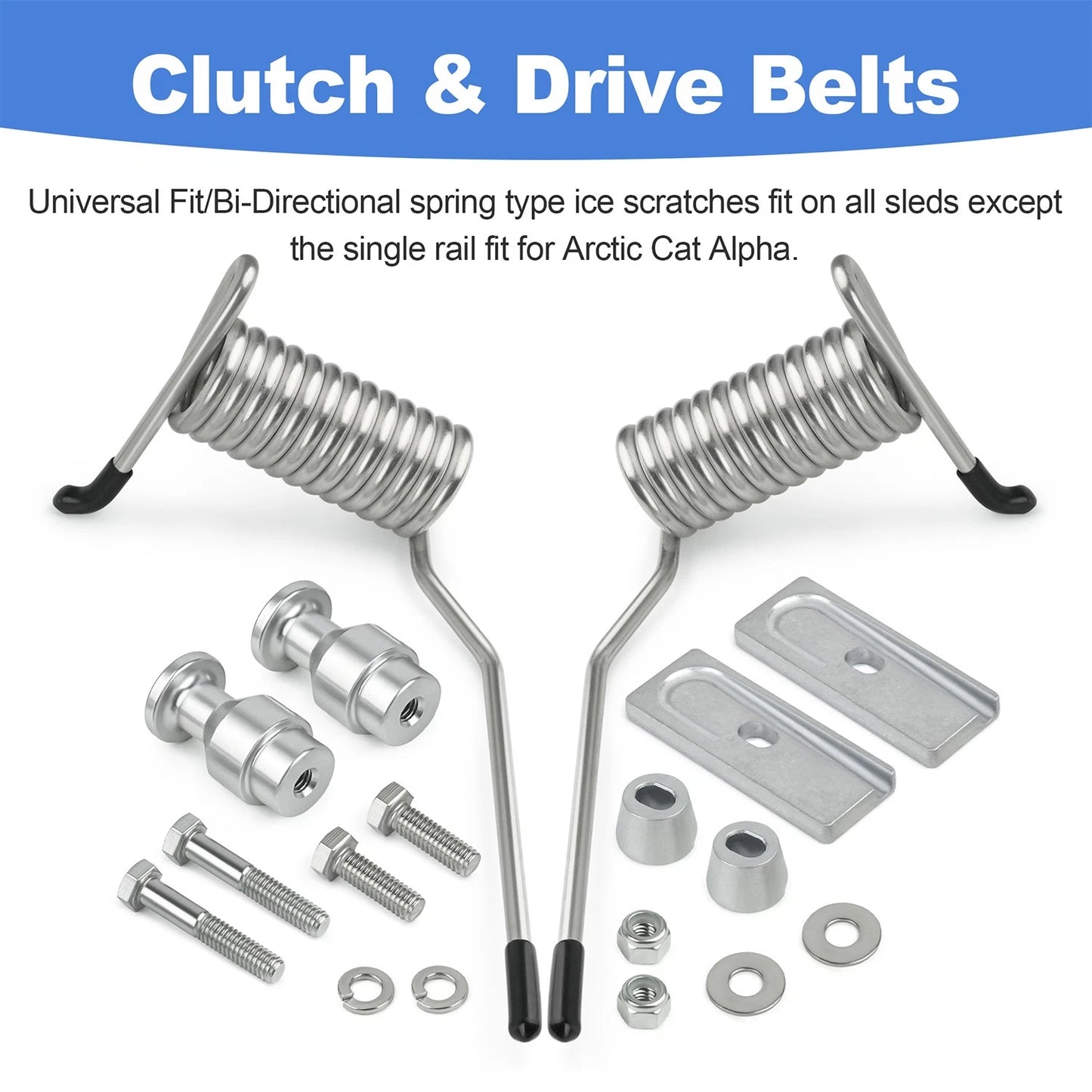 2.0 UNIVERSAL REVERSIBLE SNOWMOBILE ICE SCRATCHER BRACKET KIT FOR SKI-DOO