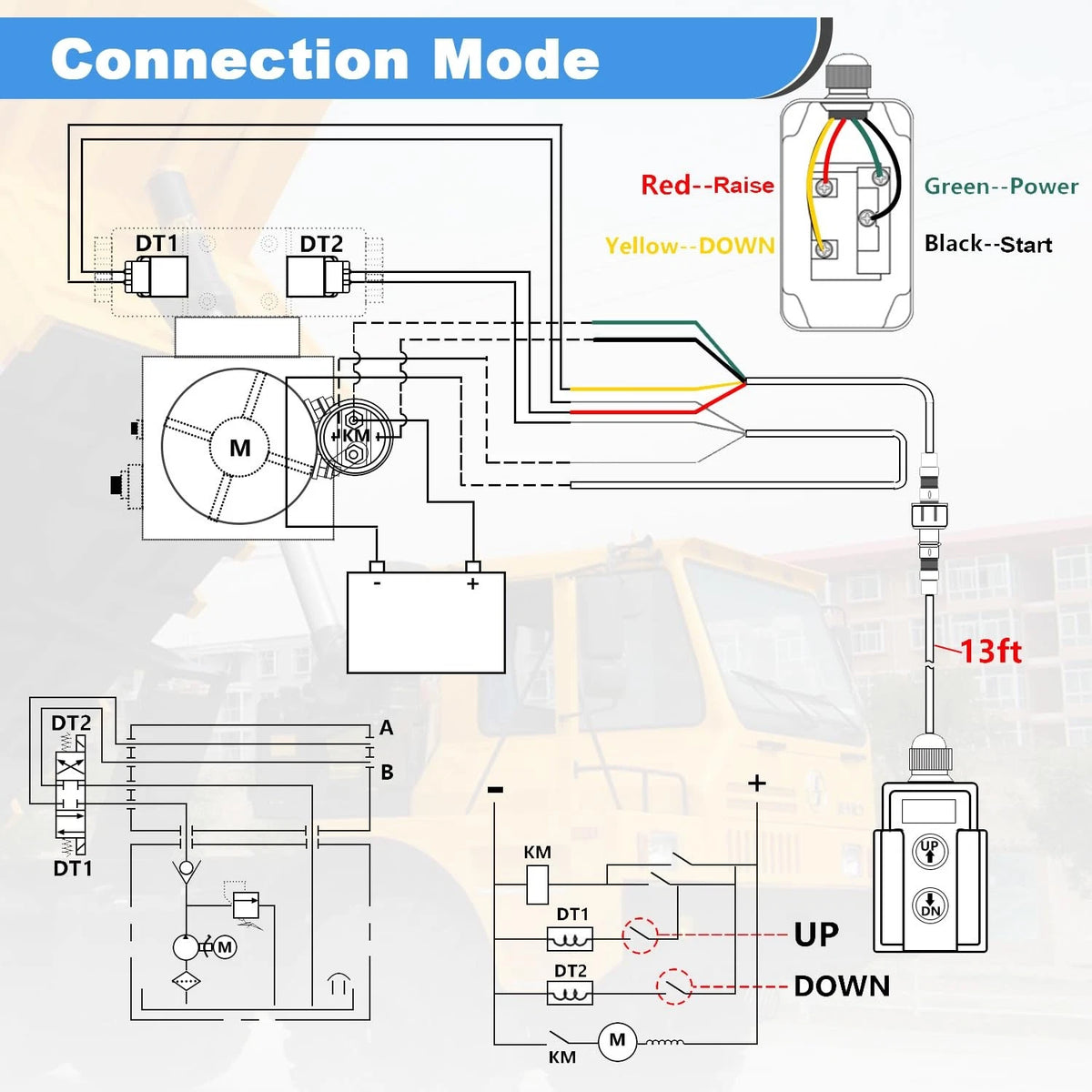 mxuteuk 4 Wire Dump Trailer Remote Control Switch 12V DC Up Down for...