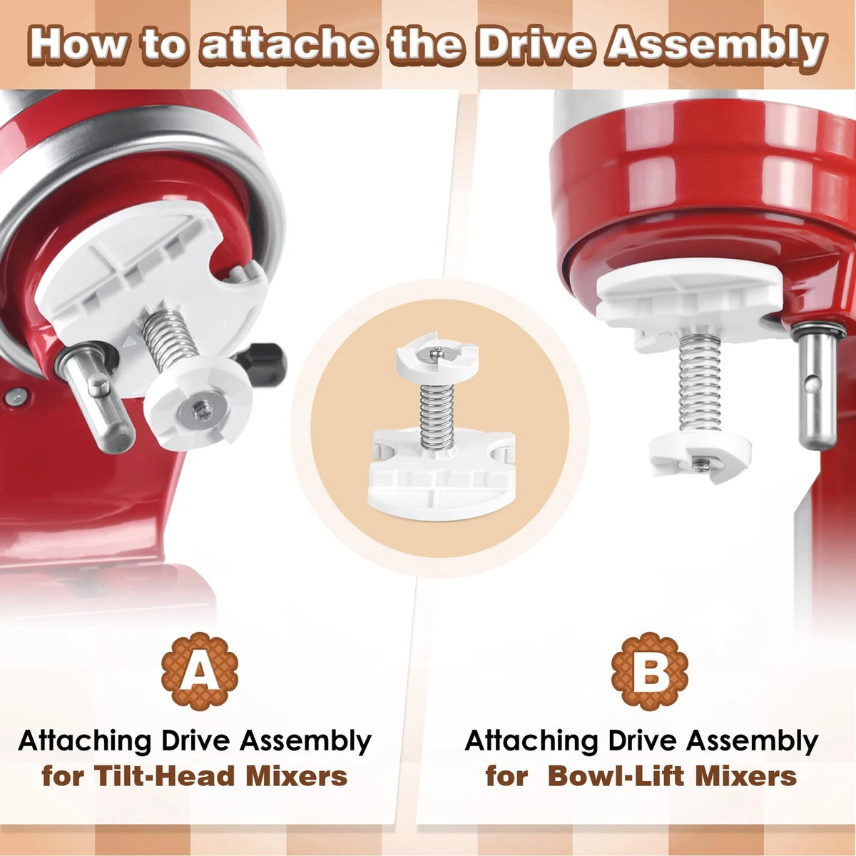 Ice Cream Maker Attachment for KitchenAid Stand Mixer, Compatible with...