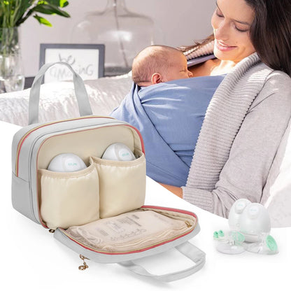 Damero Wearable Breast Pump Bag Compatible with Only, Light-Gray Pink