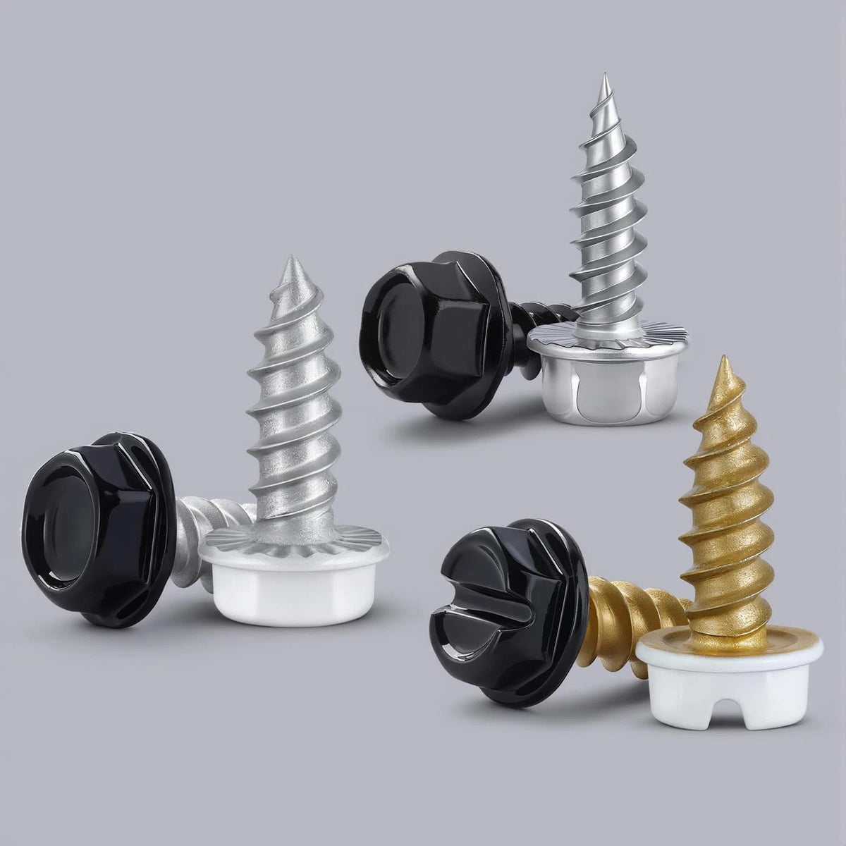 SVLING #8 x 1/2" Self Tapping Gutter Screws, 110PCS 410 #8x1/2", 410SS Black