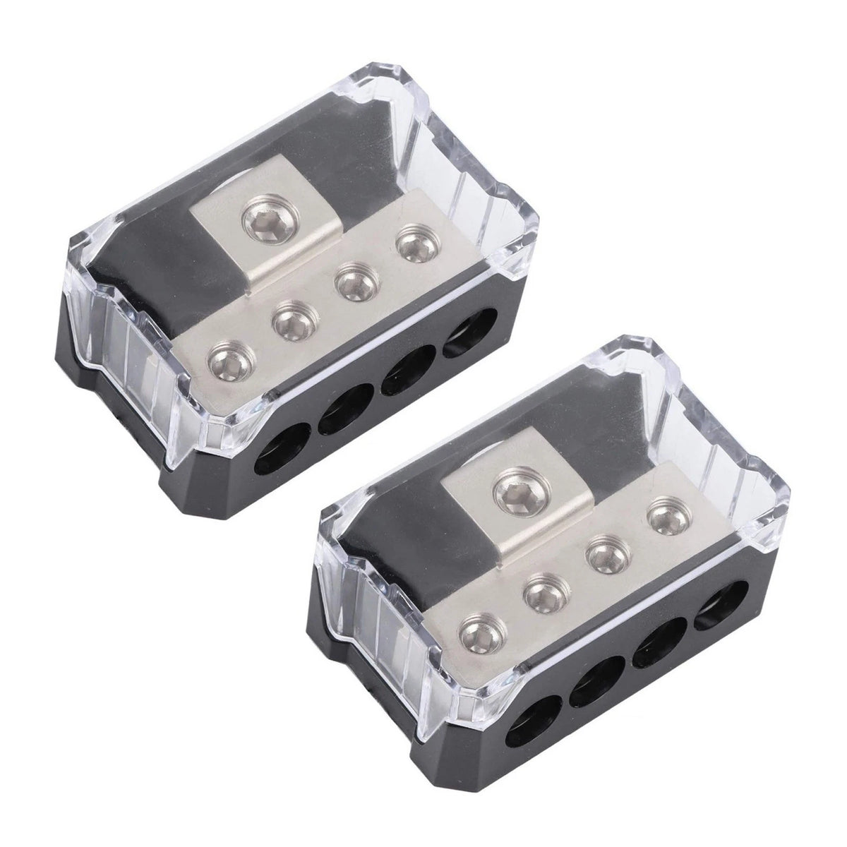 7*4.5*2.9cm 2Pcs Car Audio Power Distribution Block 0/2/4 AWG Input