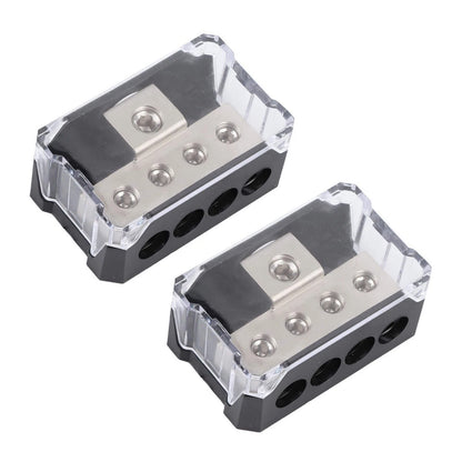 7*4.5*2.9cm 2Pcs Car Audio Power Distribution Block 0/2/4 AWG Input
