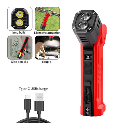LED Work Light Magnetic Base 600LM Rechargeable Hands-Free Flashlight Lamp