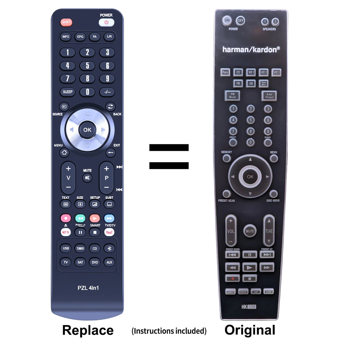 HK-3390 Replacement Remote Control For Harman Kardon Stereo Receiver HK3390