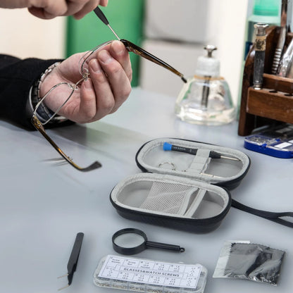 Eyeglass Repair Kit with Screws, Mini Glasses Kit, Eye Glass Black