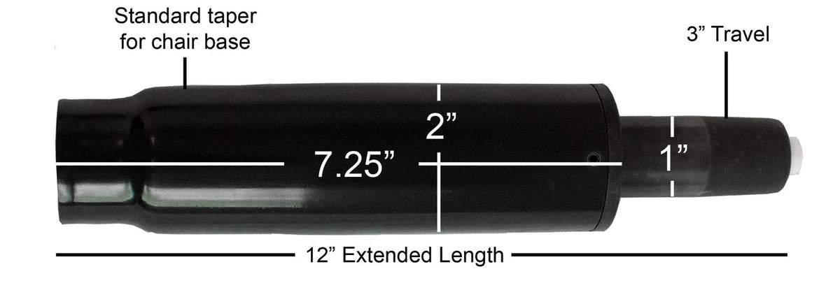 Replacement Short Office Executive Chair Gas Lift Cylinder Pneumatic Black