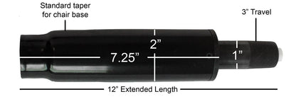 Replacement Short Office Executive Chair Gas Lift Cylinder Pneumatic Black