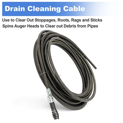 ‌Heavy-Duty 5/16" x 25ft Drain Cleaning Cable Fits Model 62235, G2037506, 4MY89