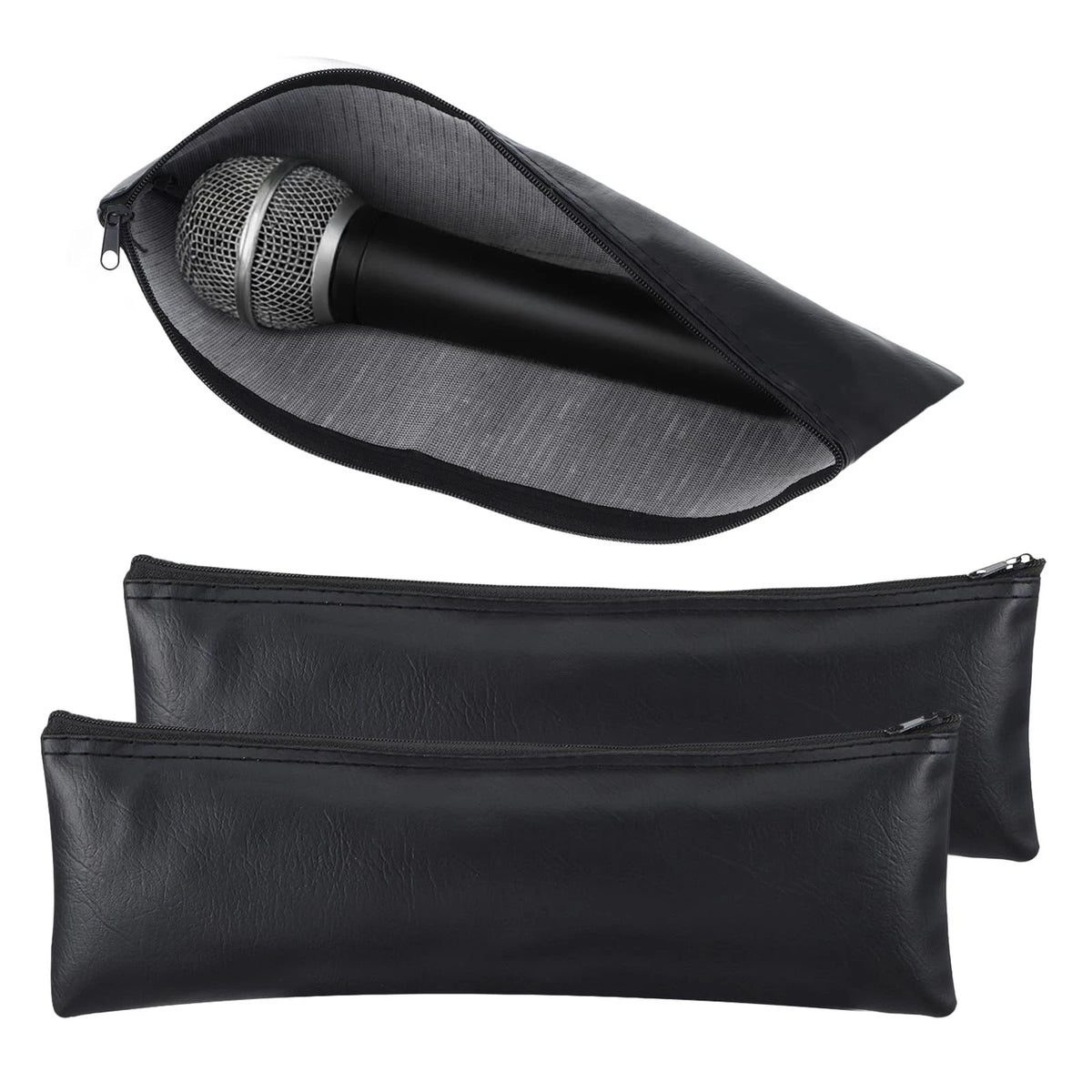 XLIUAX 2 Pack Microphone Bags, Black Case for 11.8 × 4.72,