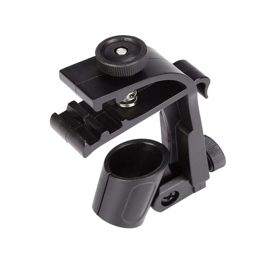 Adjustable Drum Rim Mic Clips - Microphone Mount Clamp (Pack of 2) Black