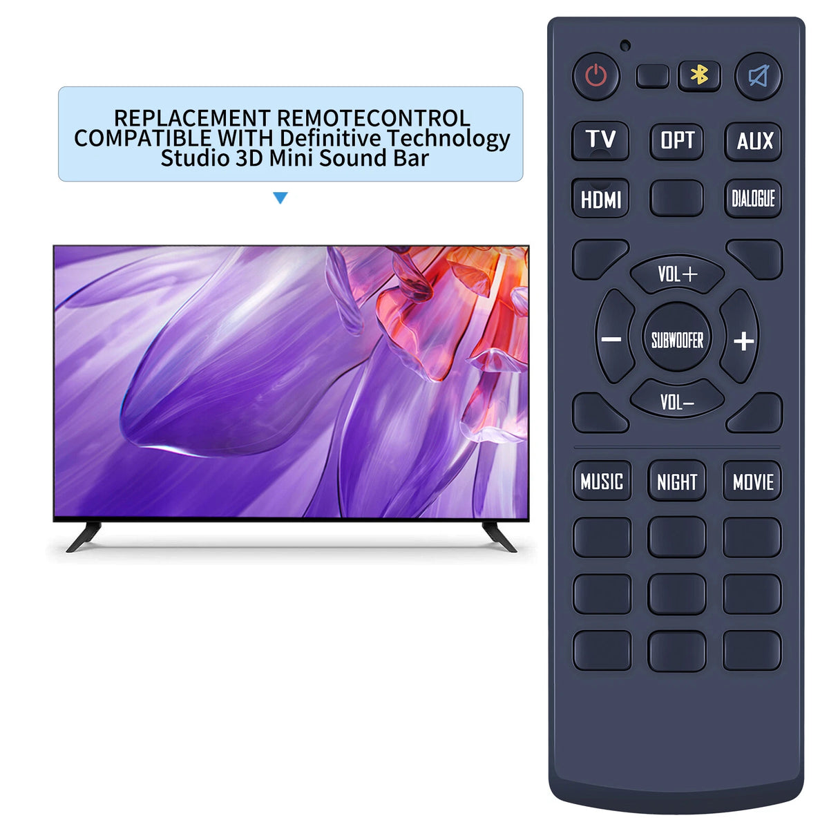Replace Remote Control For Definitive Technology Studio 3D Mini Sound Bar