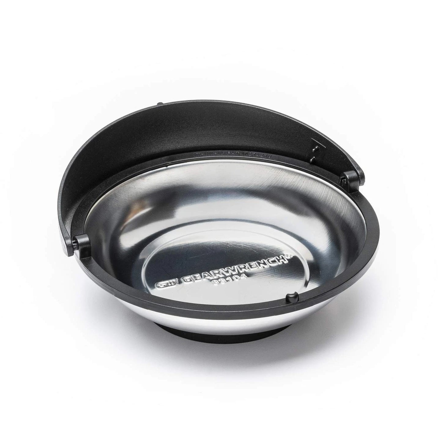GEARWRENCH 6" Round Universal Magnetic Parts Tray - 6x6x1.75 inches, Black