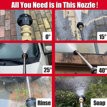 Meteor Blast 6 in 1 Pressure Washer Nozzle Tips，Mutiple Orifice 2.5, Black