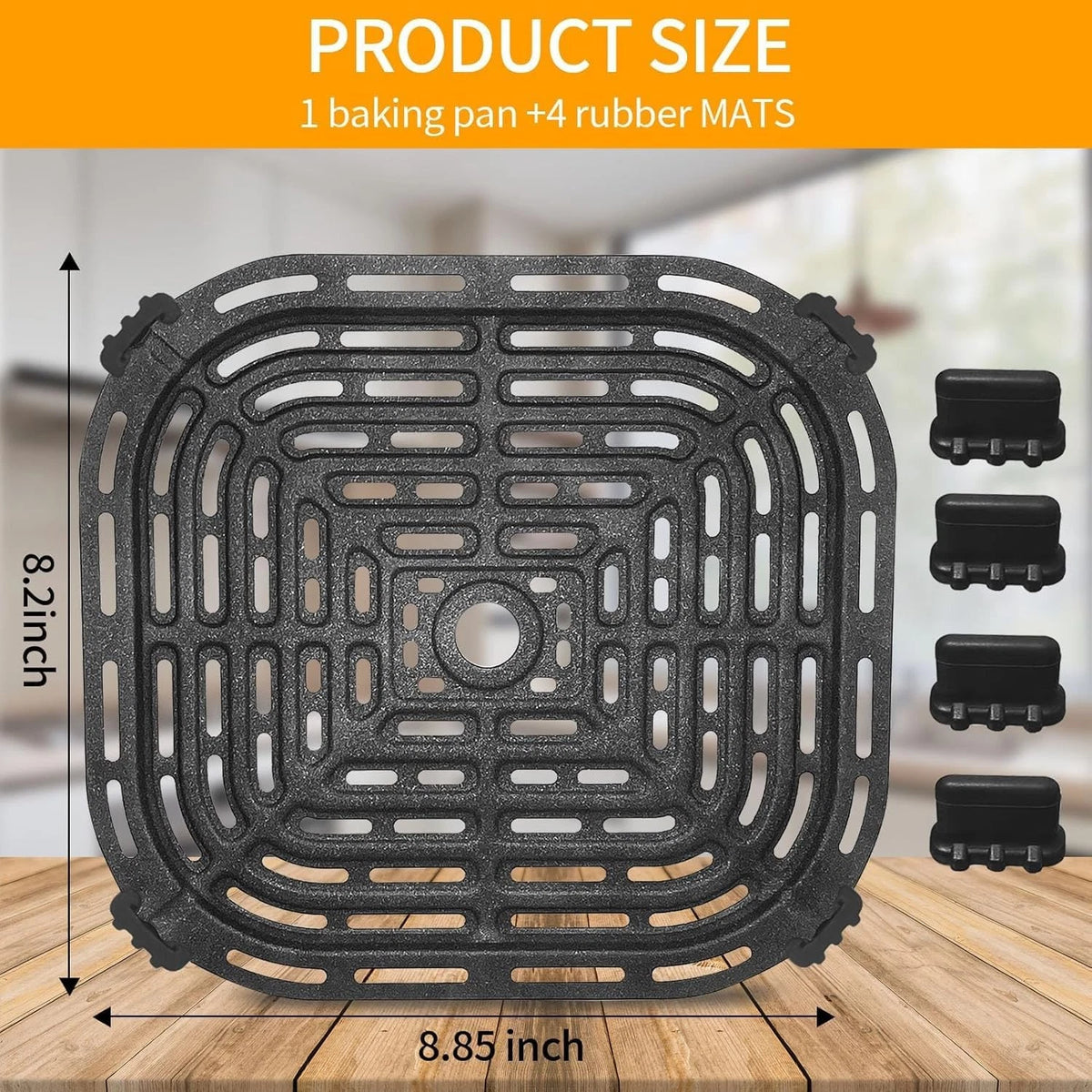 Air Fryer Grill Pan for Chefman 6QT Paris Hilton 6 Quart 8 in 1 Black