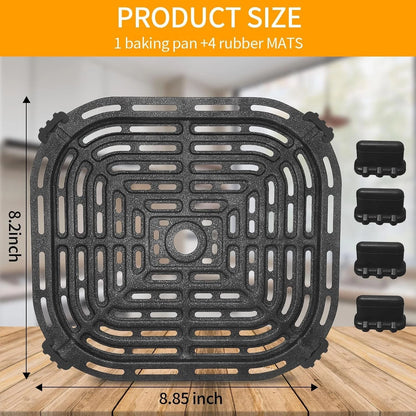 Air Fryer Grill Pan for Chefman 6QT Paris Hilton 6 Quart 8 in 1 Black