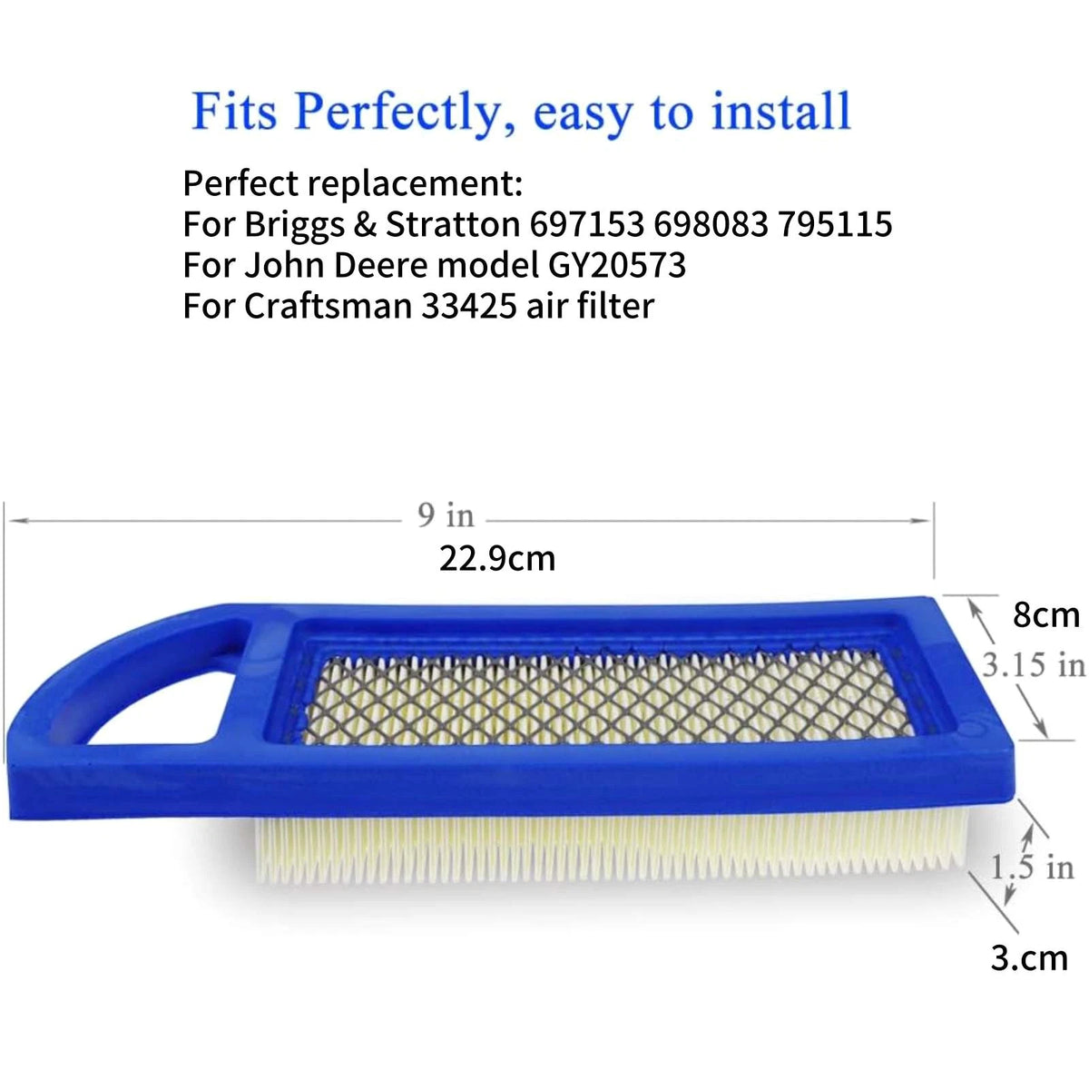 GY20573, M149171 Lawn Mower Air Filter Compatible For John Deere Z225