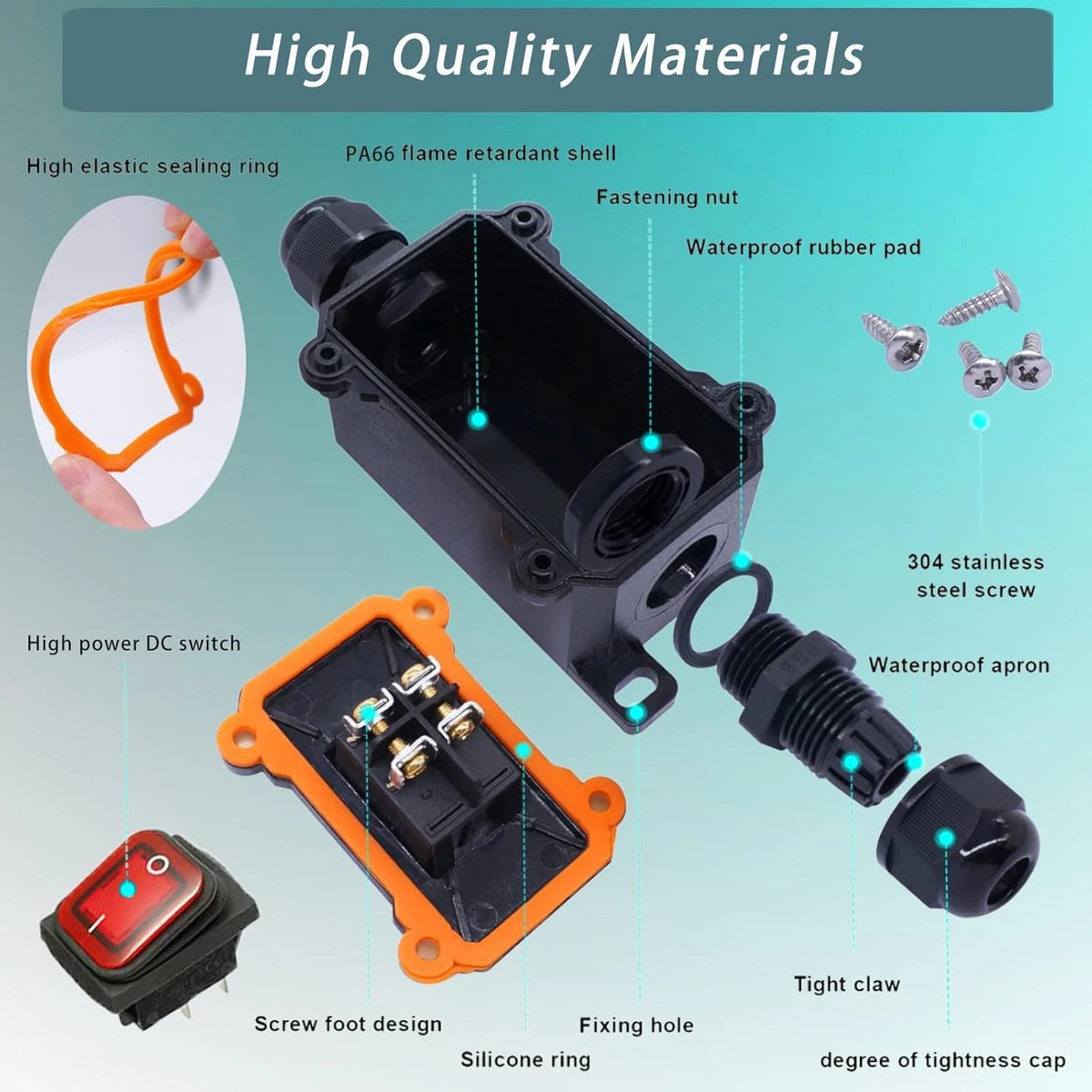 12V Inline Cord Switch IP67 Waterproof, Outdoor ON/Off Toggle DC...