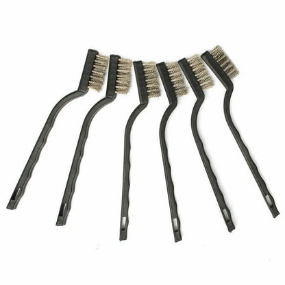 3* Steel Brush Set Small Cleaning Brushes Wire Rust Sparks Wheels Scrub 180mm E