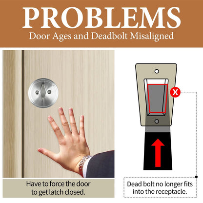 MOSECYOU Deadbolt Restorer Strike Plate, Small: 2-1/4" x 1" (1 Pack), Silver
