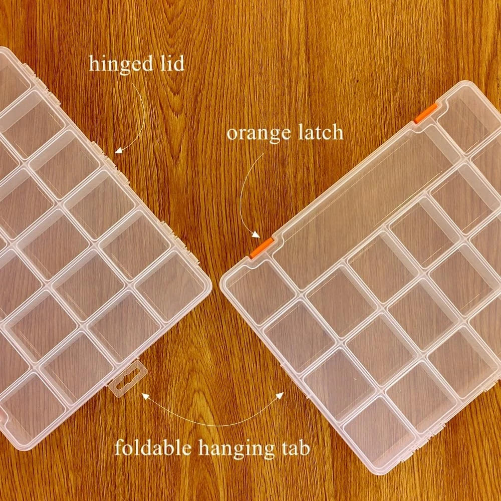 BangQiao 3 Pack Mixed Size Clear Plastic Storage Box Size, clear