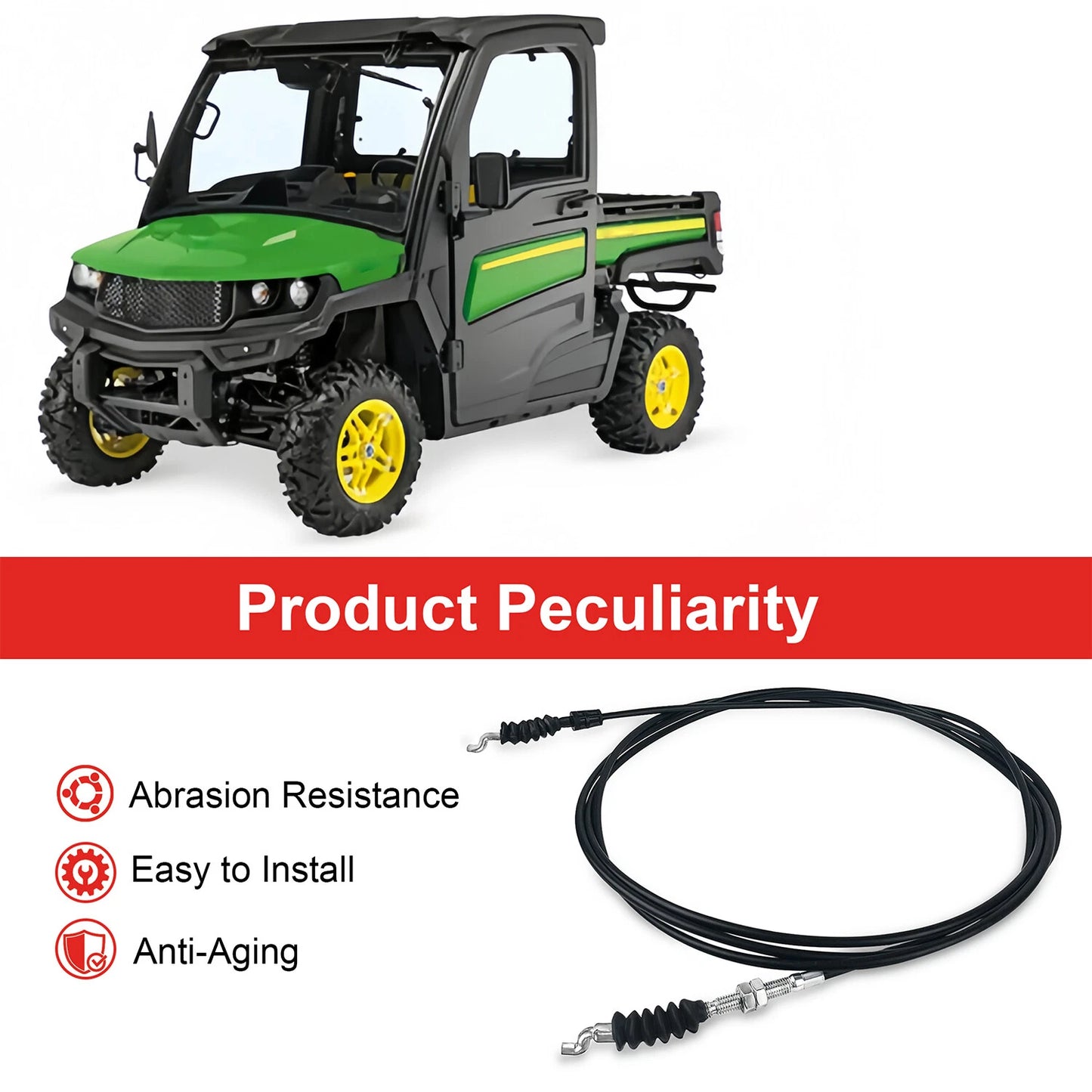 Gear shift cable AM148261 for John Deere XUV550 , XUV560 S4 (4 Seater) Gator