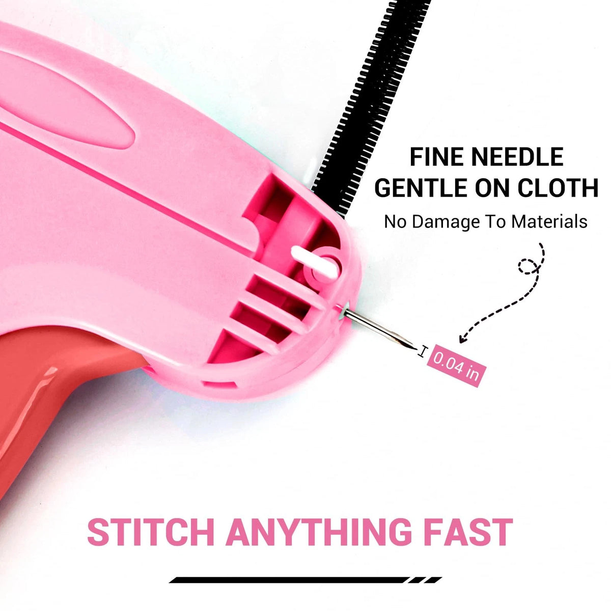 Stitch Gun for Clothes - Handheld Quick Clothing Fixer - Tagging Pink Red