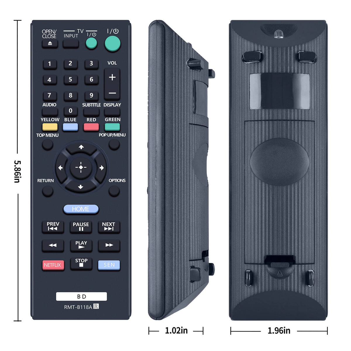 RMT-B118A Remote Control For Sony DVD Player BDP-BX18 BDP-S185