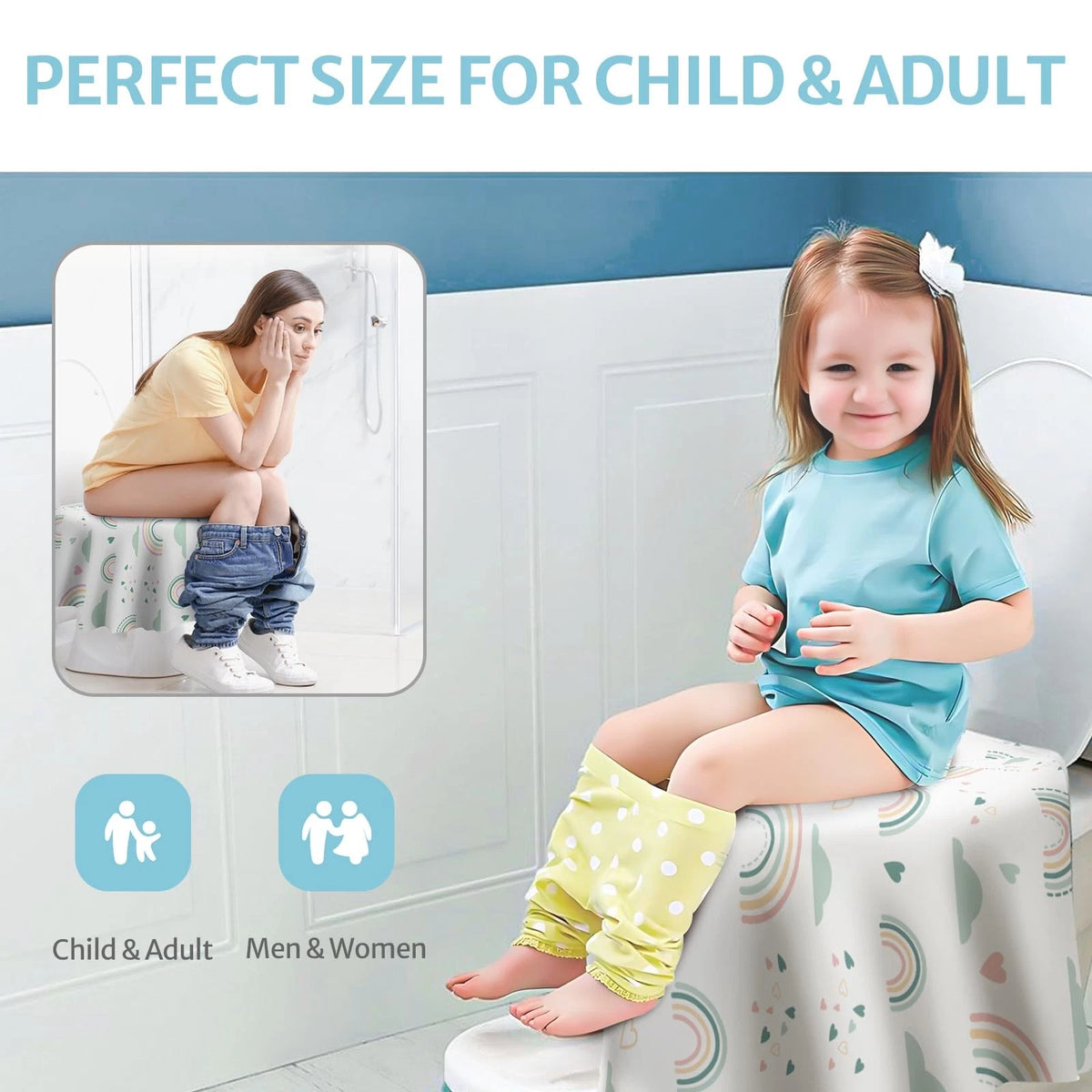 Blissful Diary 20 Pcs Toilet Seat Covers Disposable for 20Pack, Rainbow