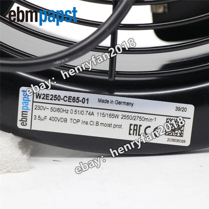 Ebmpapst Fan W2E250-CE65-01 Axial Fan 230V 115/165W  0.51/0.74A EBM Cooling Fan
