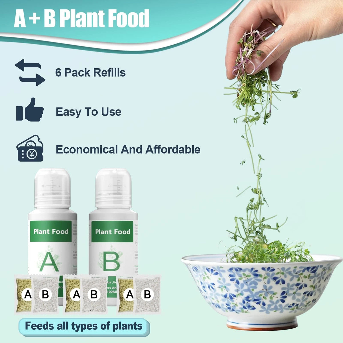 Hydroponics Nutrients for Aerogarden(800ml in Total), Plant Food A & B...