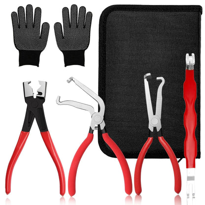 Zeusora 5-Pcs Kit Electrical Disconnect Pliers Set with Normal, Black, Red