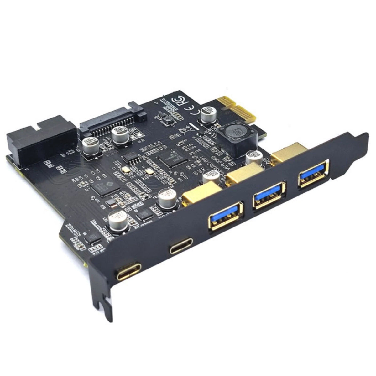 USB 3.2 GEN1 PCI-E Expansion Card 5 Port 2*Type-C 3*USB-A 19 Pin USB 3.0 5Gbps