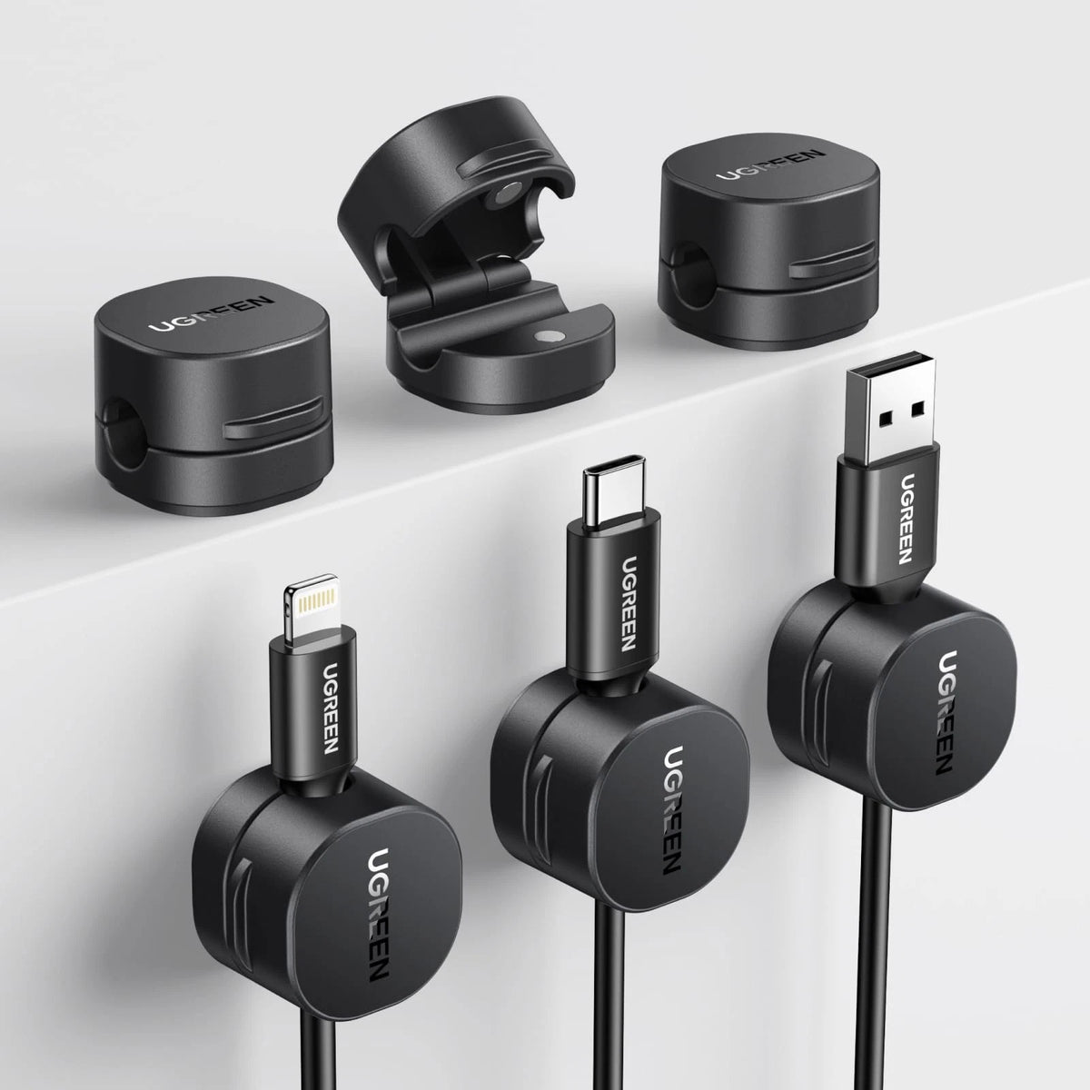 UGREEN Cable Organizer Clips, Adhesive Management - 6 Pack, Black
