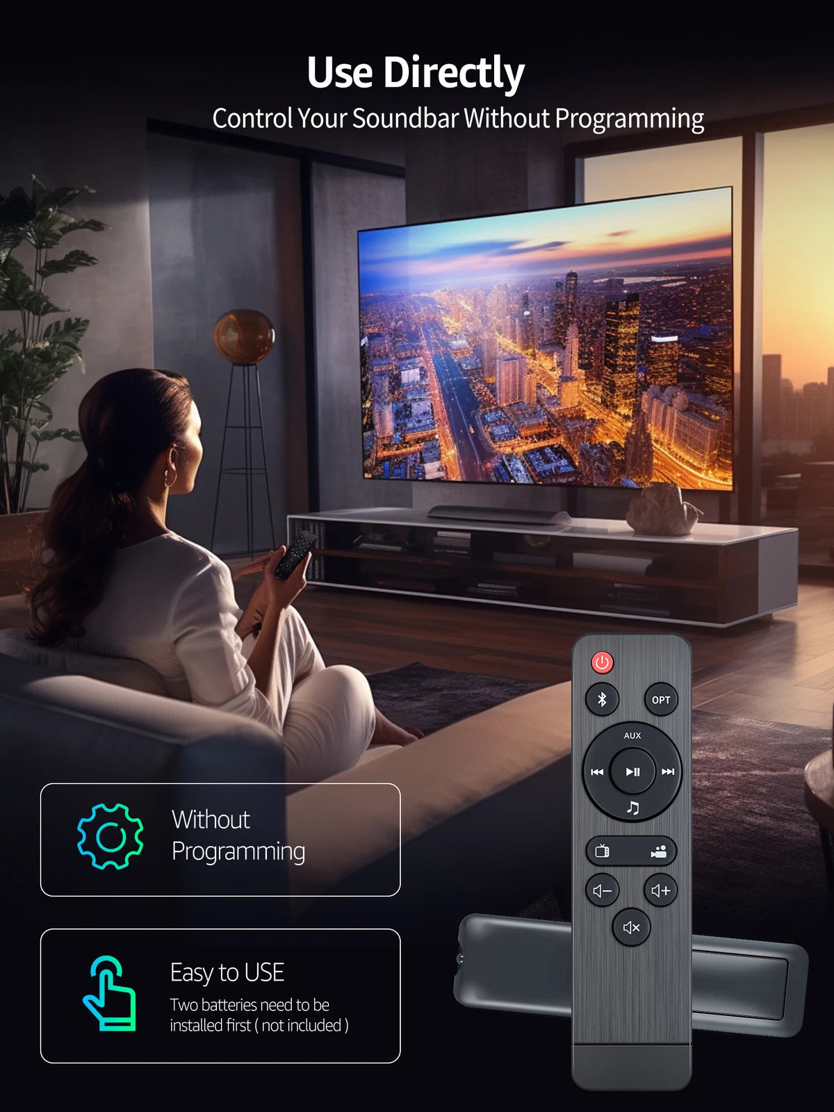 Remote Control For SAKOBS SB2122 2.1 Channel Sound Bar Home Theater System