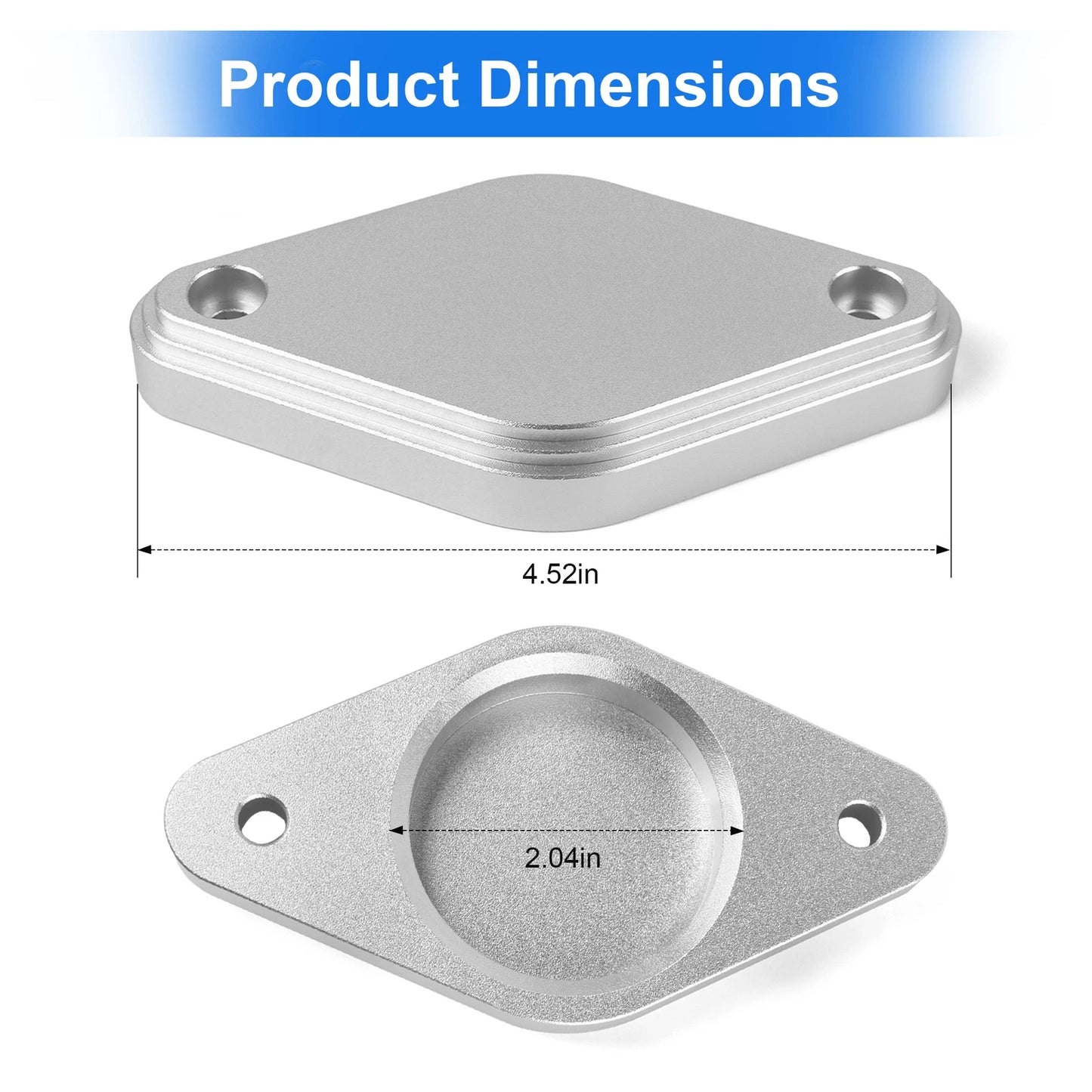 Intake Resonator Cover Plate for Chevy/GMC 11-16 Duramax 6.6L LML Diesel -Sliver