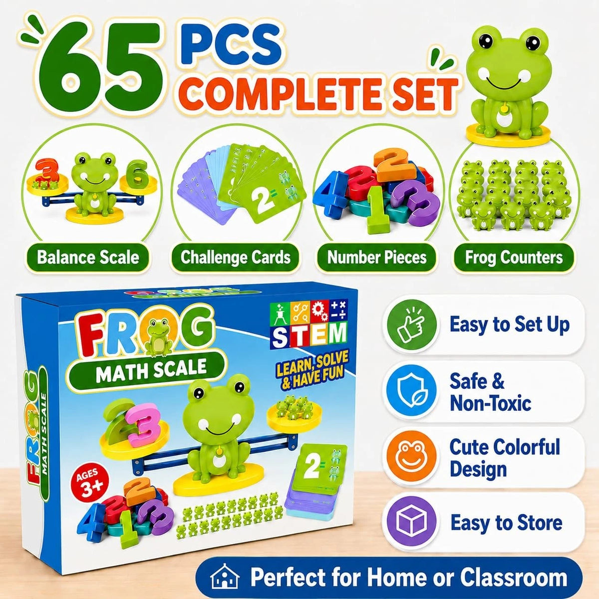 CozyBomB™ Homeschool Kindergarten Frog 10.94 x 10.51 x 2.95 inches, Green