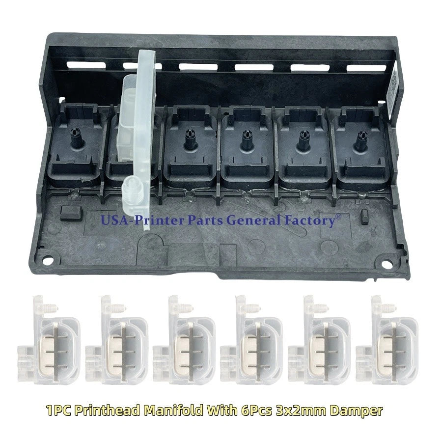 Printhead Manifold With 6pcs 3x2mm Damper Fits For Epson XP15000 XP6000 XP15050
